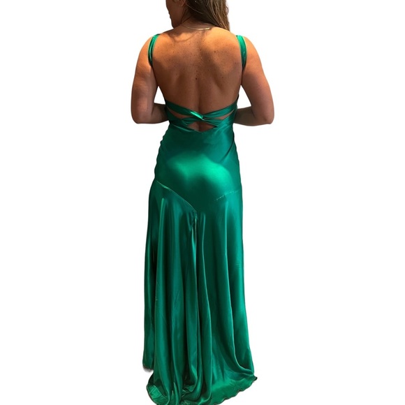 Jovani Silk Gown Green - Picture 5 of 7